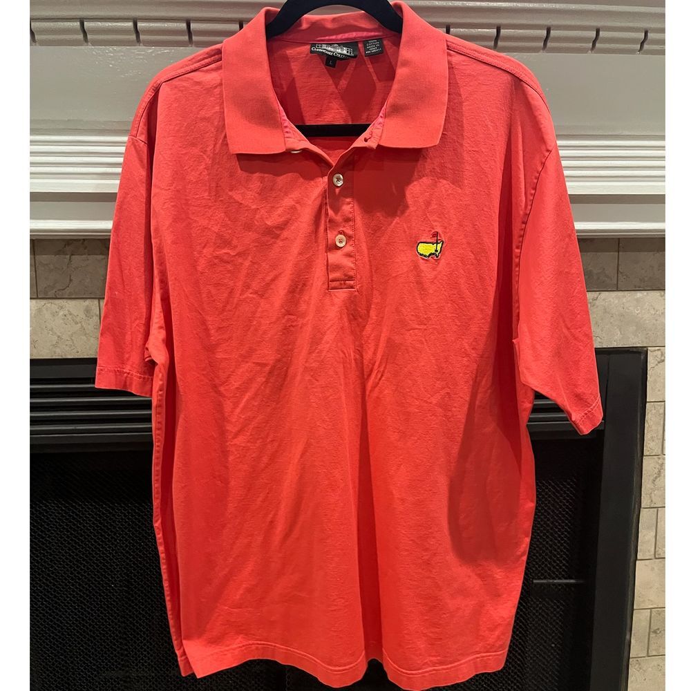 Masters Collection Golf Polo Shirt Red Augusta National Logo Size‎ Large